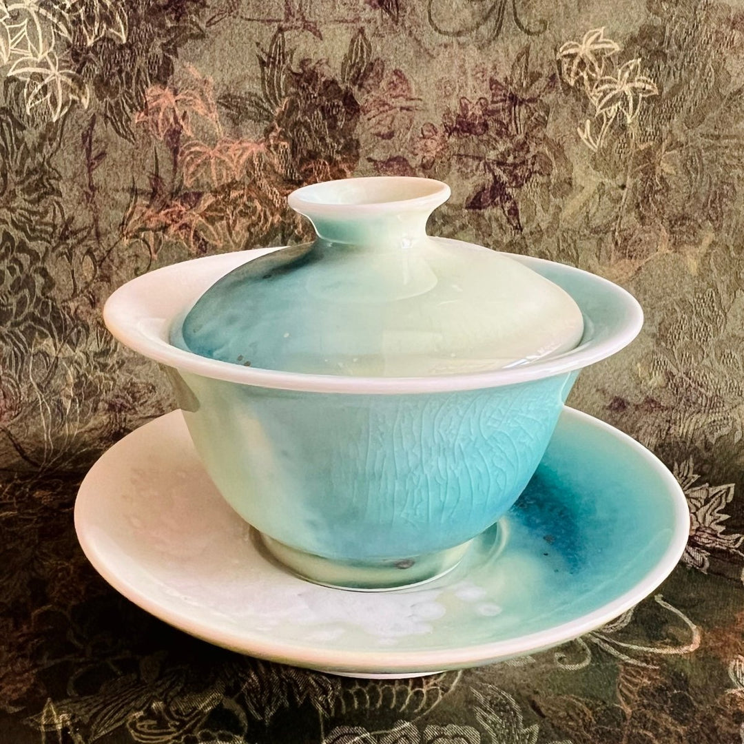 Jingdezhen Handmade Ocean - glazed Gaiwan - Tea and Whisk