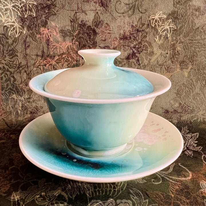 Jingdezhen Handmade Ocean - glazed Gaiwan - Tea and Whisk