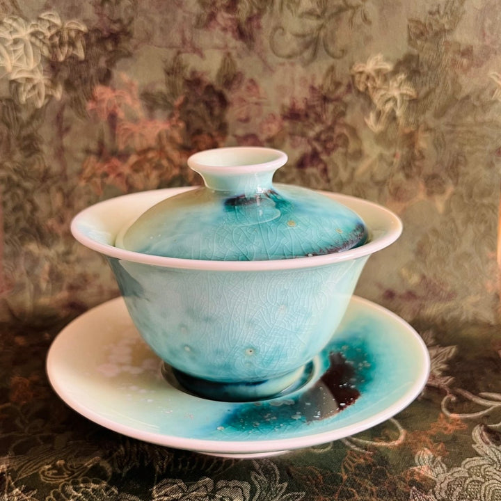 Jingdezhen Handmade Ocean - glazed Gaiwan - Tea and Whisk