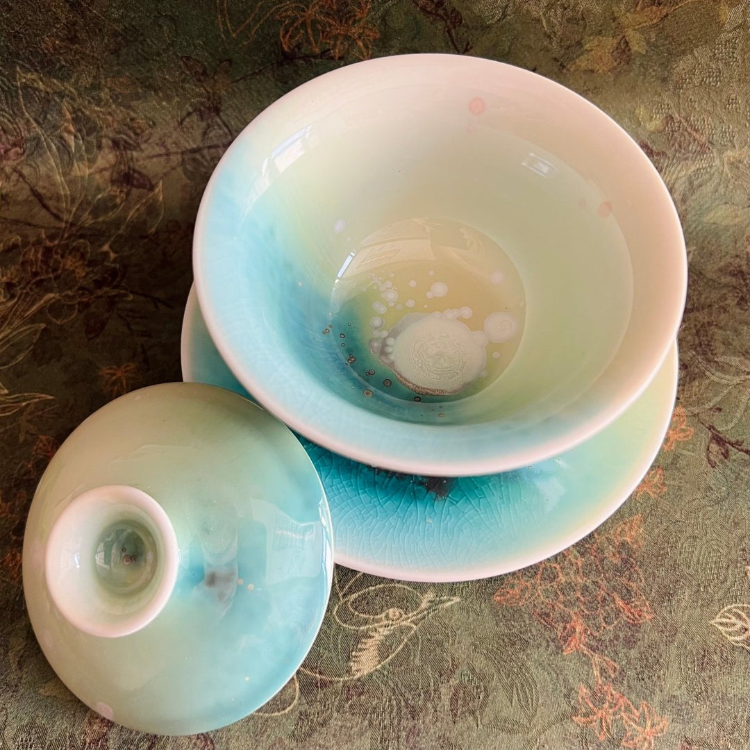 Jingdezhen Handmade Ocean - glazed Gaiwan - Tea and Whisk