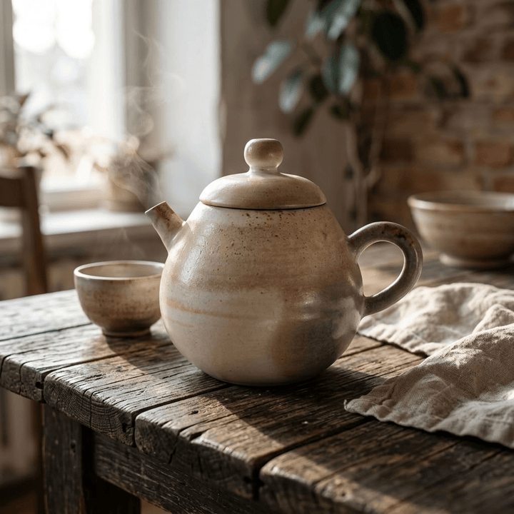 Jingdezhen Handmade Wood-Fired “Ash Drift” Gongfu Teapot 85ml - Tea and Whisk