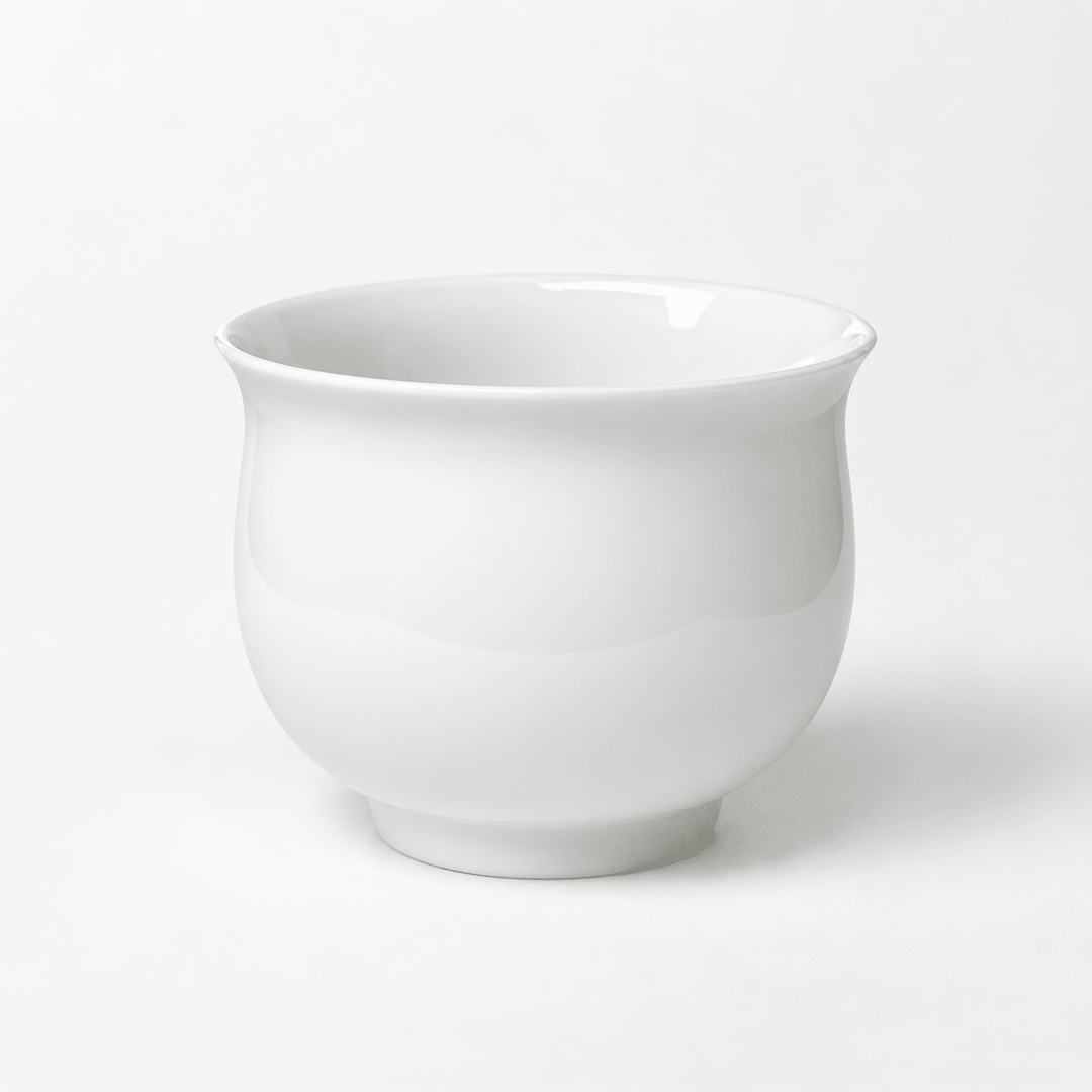 Jingdezhen "Huabao" Large White Jade Teacup 150ml - Tea and Whisk
