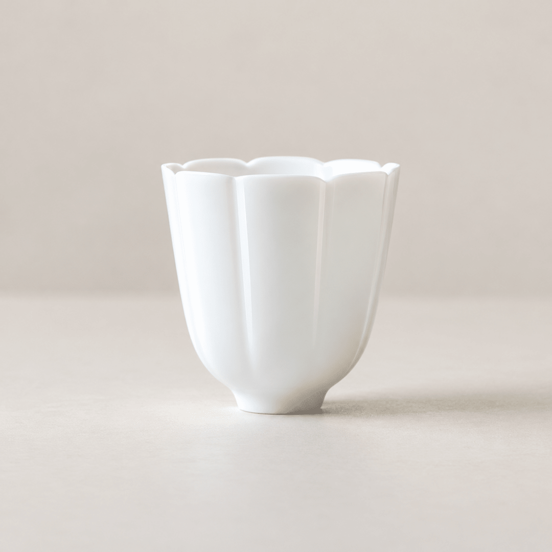 Jingdezhen "Lotus Petal" Aroma White Jade Porcelain Teacup 45ml - Tea and Whisk