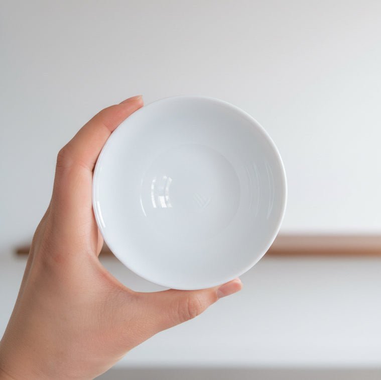 Jingdezhen "Meditation" Teabowl White Jade Large Teacup - Tea and Whisk