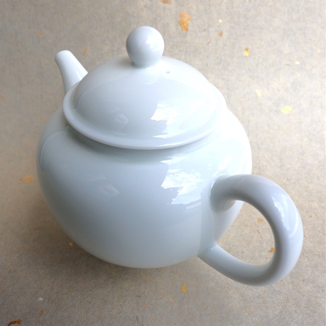 Jingdezhen “Ruyi” White Graceful Jade Gongfu Teapot - Tea and Whisk