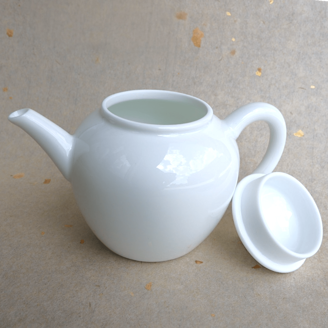 Jingdezhen “Wan Bi” Pure White Jade Porcelain Gongfu Teapot - Tea and Whisk