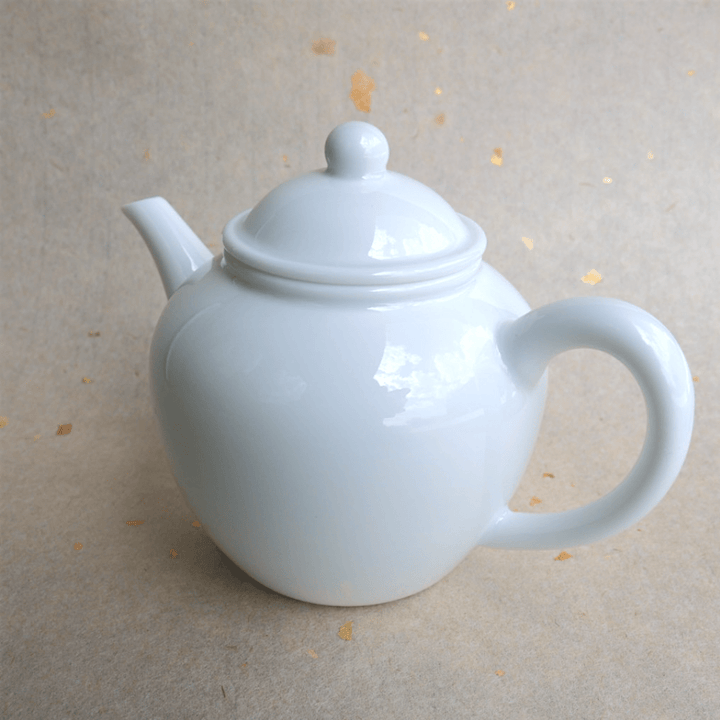Jingdezhen “Wan Bi” Pure White Jade Porcelain Gongfu Teapot - Tea and Whisk