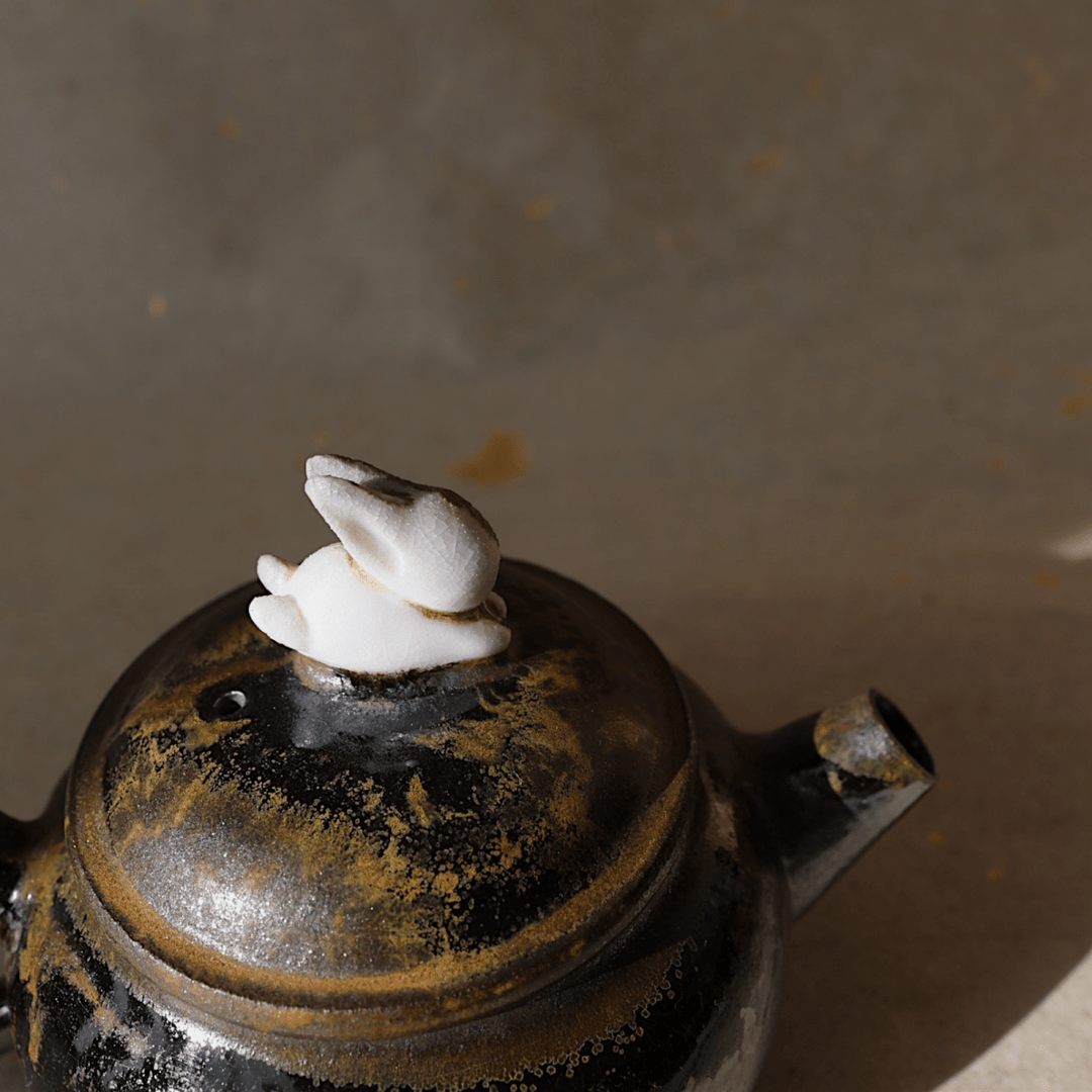 Jingdezhen Wood - Fired Animal Teapot - Tea and Whisk