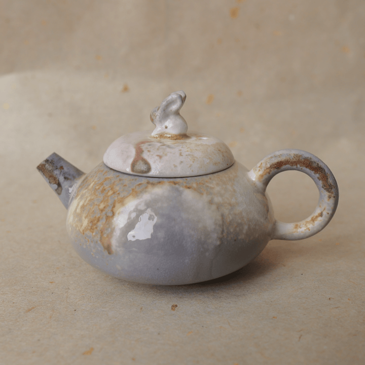 Jingdezhen Wood - Fired Animal Teapot - Tea and Whisk