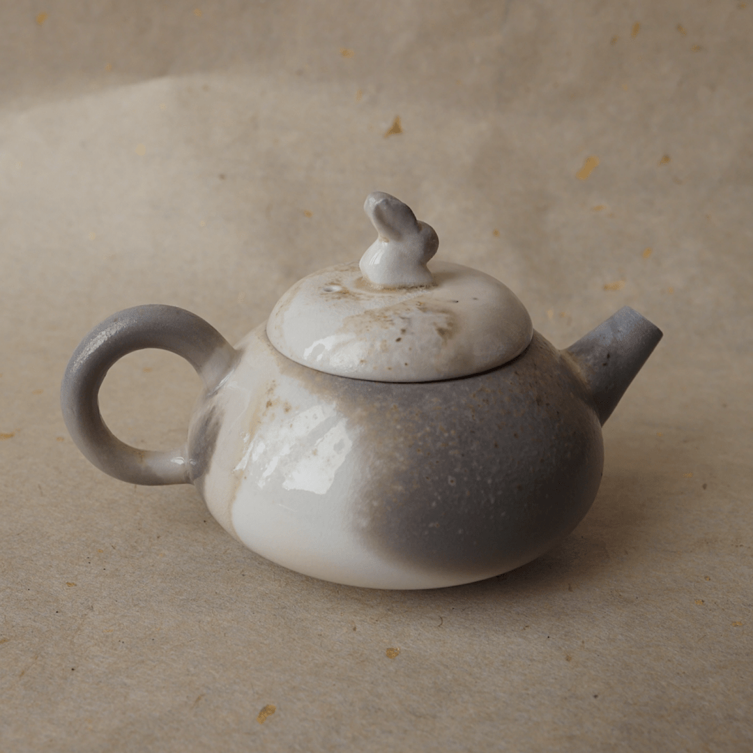 Jingdezhen Wood - Fired Animal Teapot - Tea and Whisk