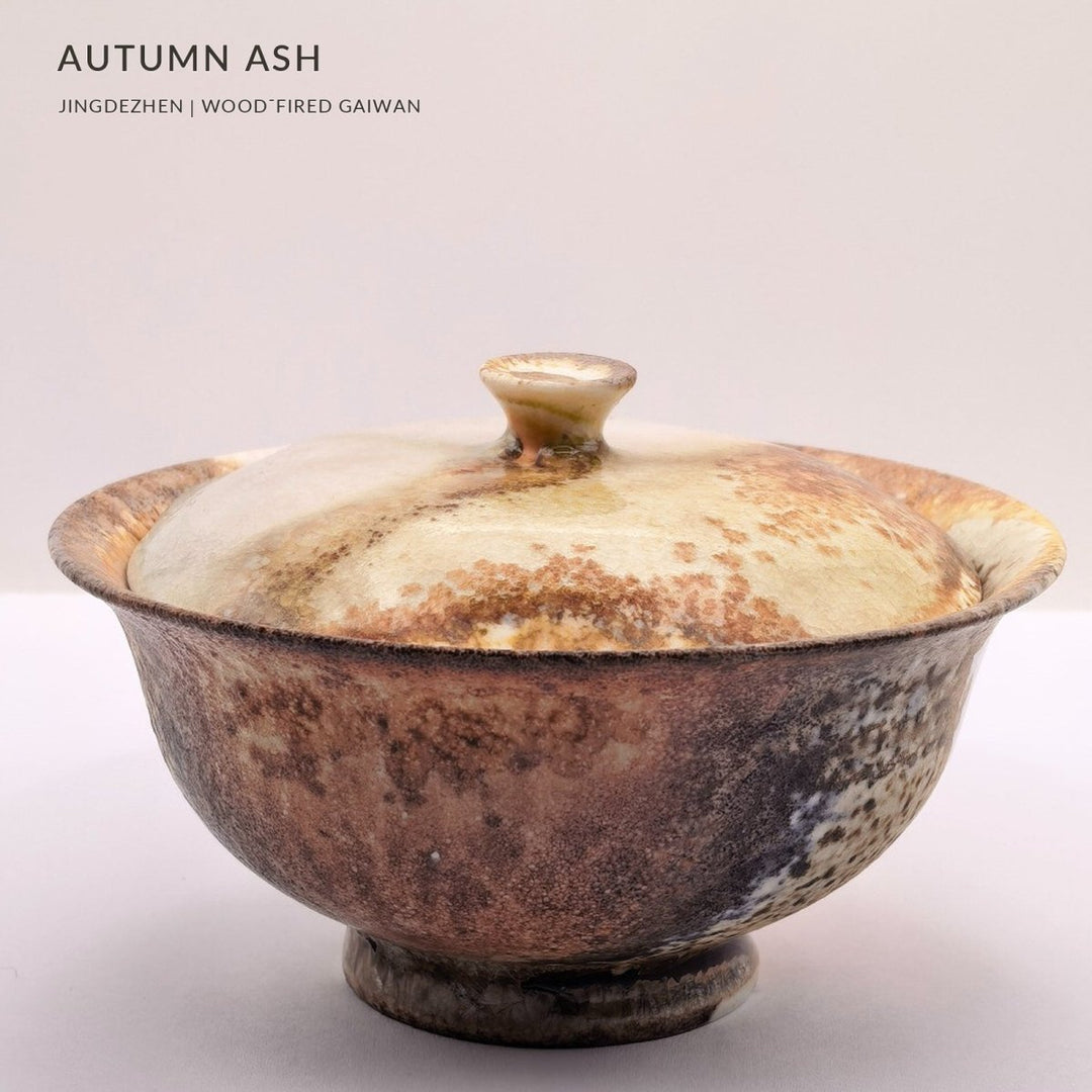 Jingdezhen Wood-Fired "Autumn Ash" Handmade Gaiwan - 120ml - Tea and Whisk