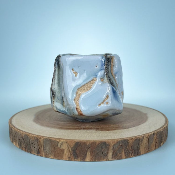 Jingdezhen Wood-Fired Blue&White Flowing Glazed Teacups Collection - Tea and Whisk