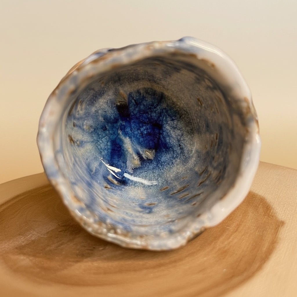 Jingdezhen Wood-Fired Blue&White Flowing Glazed Teacups Collection - Tea and Whisk
