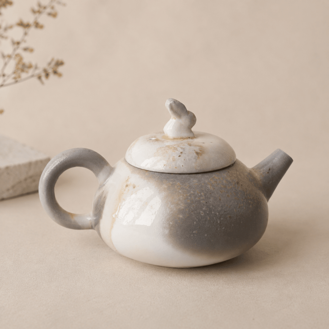 Jingdezhen Wood-Fired Rabbit Teapot - Tea and Whisk