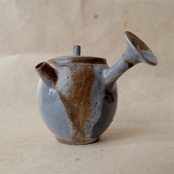 Jingdezhen Wood - Fired Side Handled Teapot - Tea and Whisk