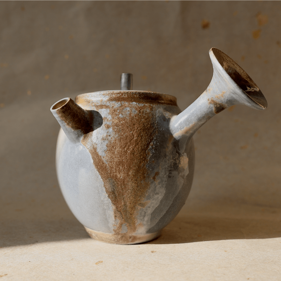 Jingdezhen Wood - Fired Side Handled Teapot - Tea and Whisk