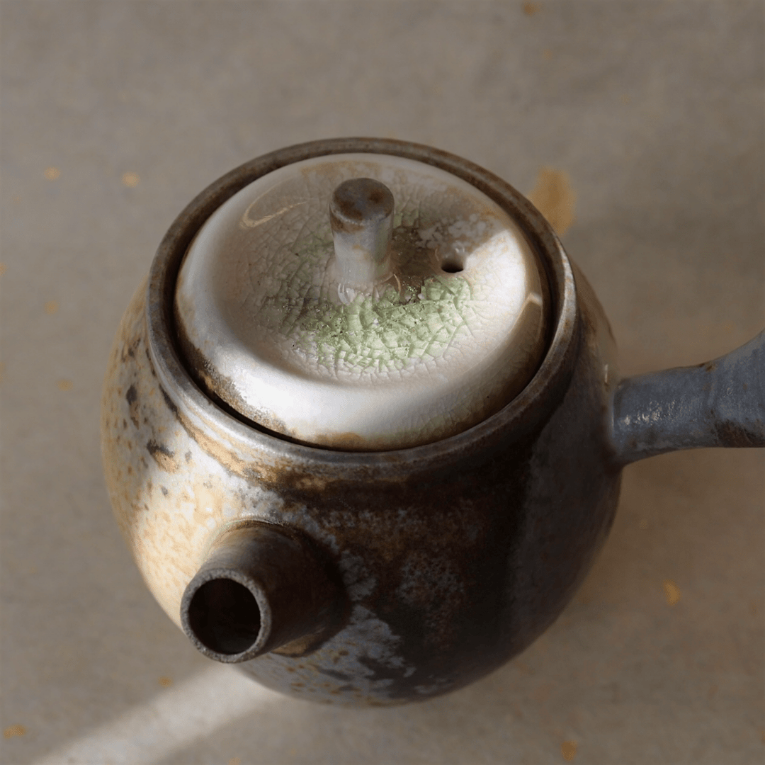 Jingdezhen Wood - Fired Side Handled Teapot - Tea and Whisk