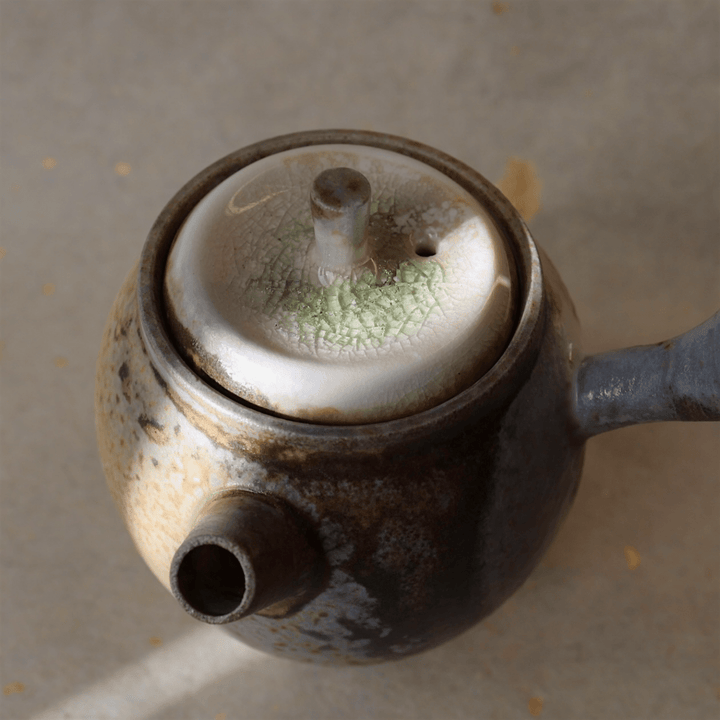 Jingdezhen Wood - Fired Side Handled Teapot - Tea and Whisk