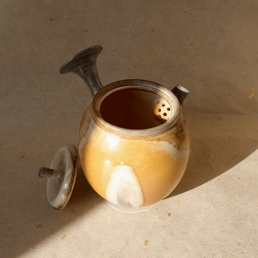 Jingdezhen Wood - Fired Side Handled Teapot - Tea and Whisk