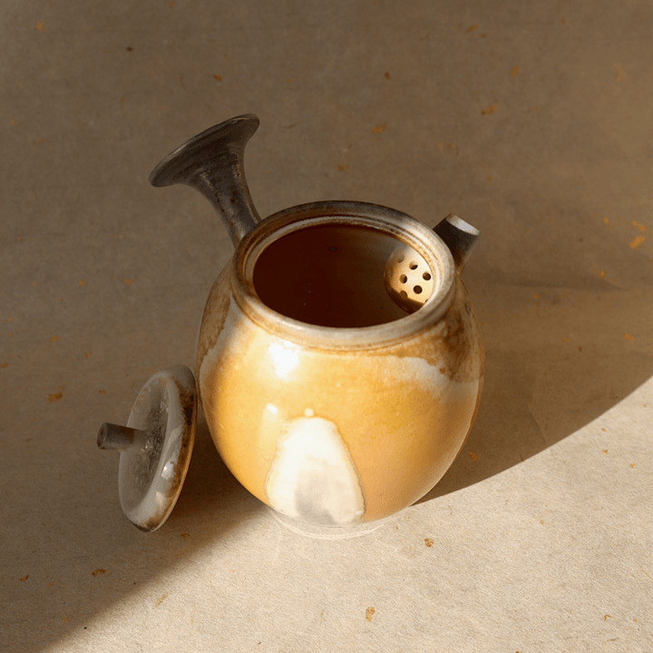 Jingdezhen Wood - Fired Side Handled Teapot - Tea and Whisk