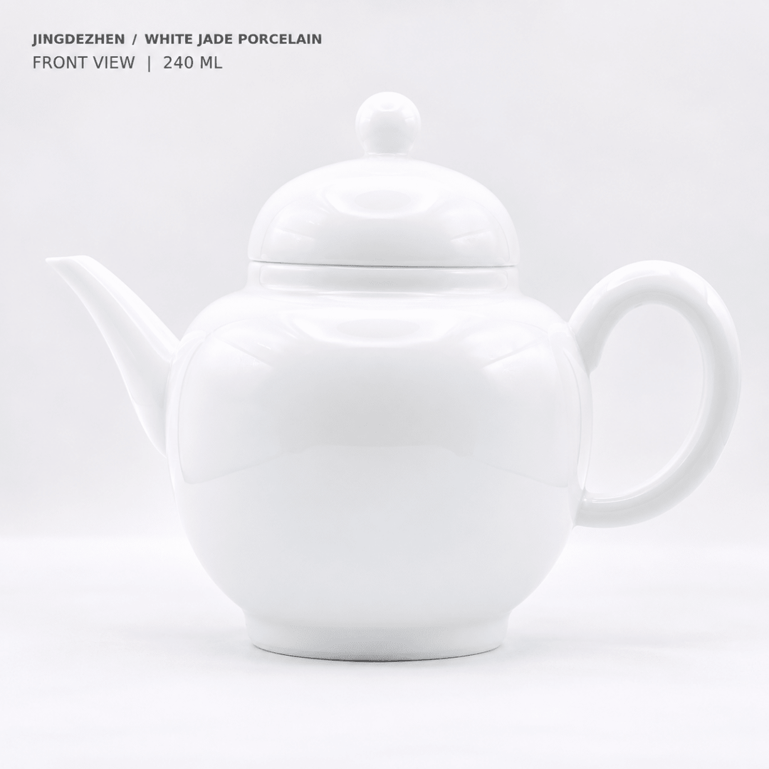 Jingdezhen “Yuanrong” White Jade Porcelain Gongfu Teapot 240ml - Tea and Whisk