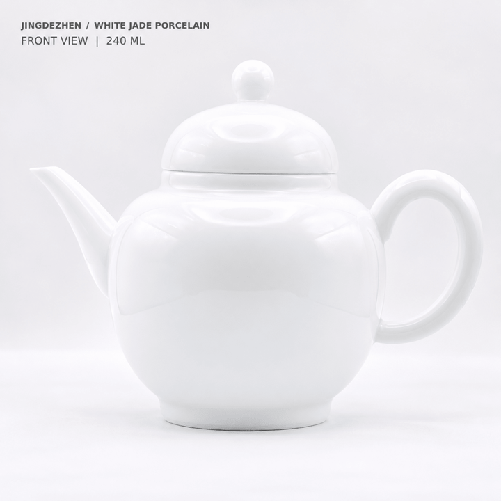 Jingdezhen “Yuanrong” White Jade Porcelain Gongfu Teapot 240ml - Tea and Whisk
