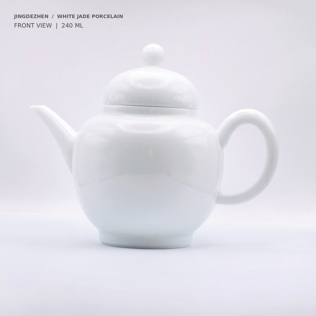Jingdezhen “Yuanrong” White Jade Porcelain Gongfu Teapot 240ml - Tea and Whisk