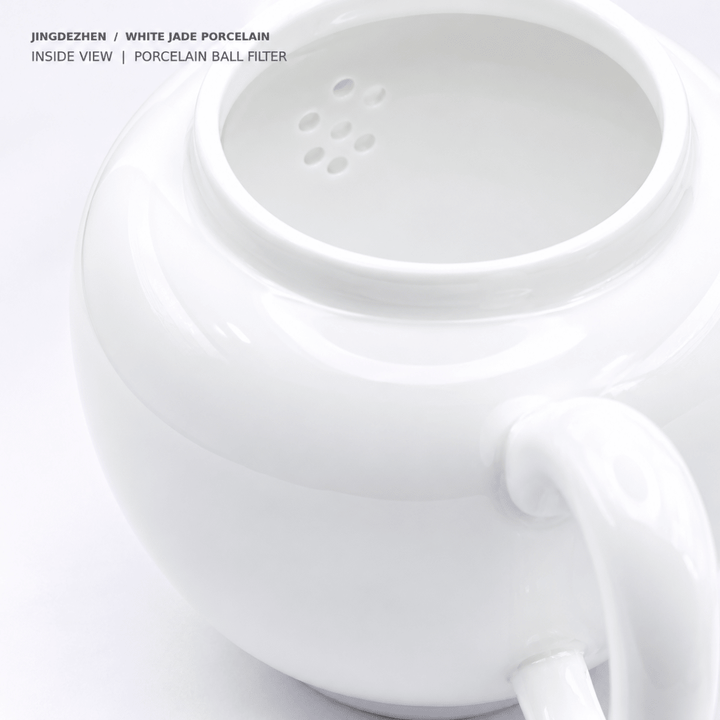 Jingdezhen “Yuanrong” White Jade Porcelain Gongfu Teapot 240ml - Tea and Whisk