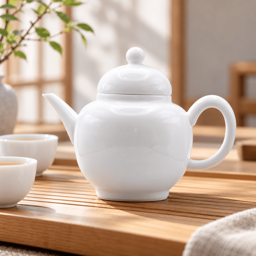 Jingdezhen “Yuanrong” White Jade Porcelain Gongfu Teapot 240ml - Tea and Whisk