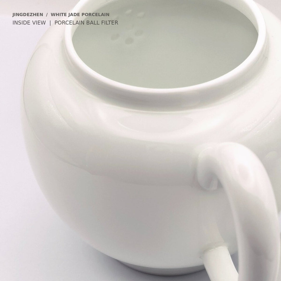 Jingdezhen “Yuanrong” White Jade Porcelain Gongfu Teapot 240ml - Tea and Whisk