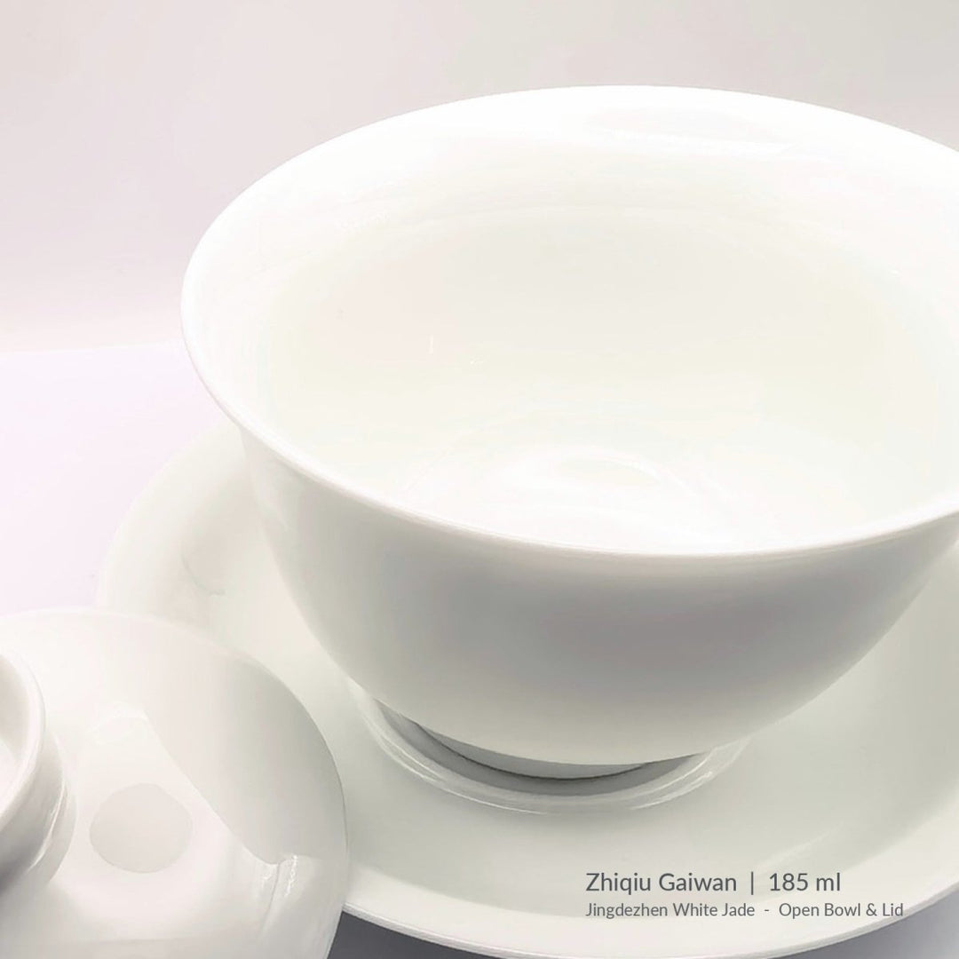 Jingdezhen Zhiqiu White Jade Porcelain Gaiwan – 185ml - Tea and Whisk