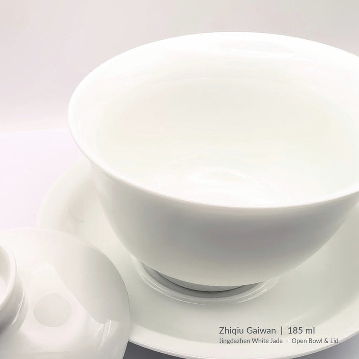 Jingdezhen Zhiqiu White Jade Porcelain Gaiwan – 185ml - Tea and Whisk
