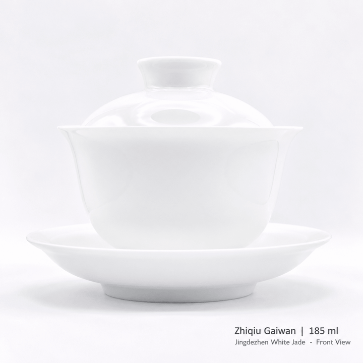 Jingdezhen Zhiqiu White Jade Porcelain Gaiwan – 185ml - Tea and Whisk
