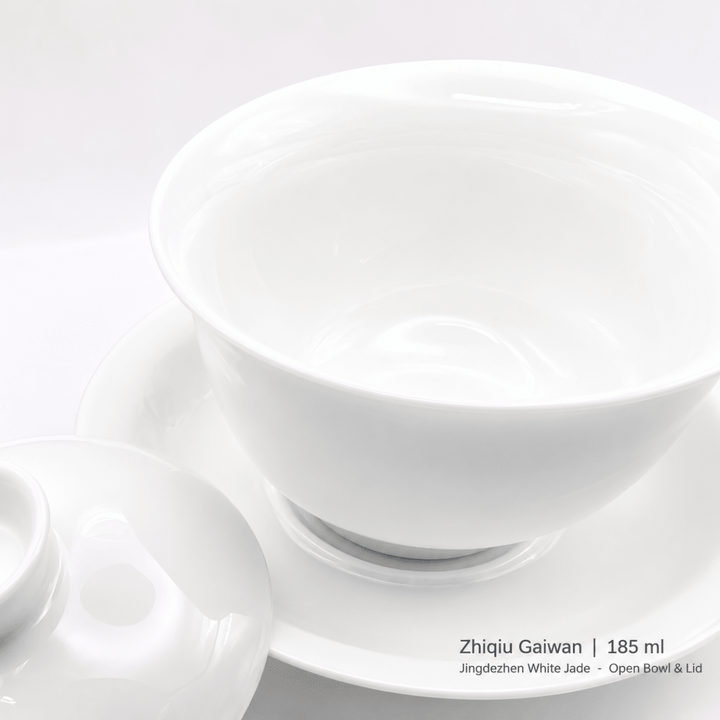 Jingdezhen Zhiqiu White Jade Porcelain Gaiwan – 185ml - Tea and Whisk