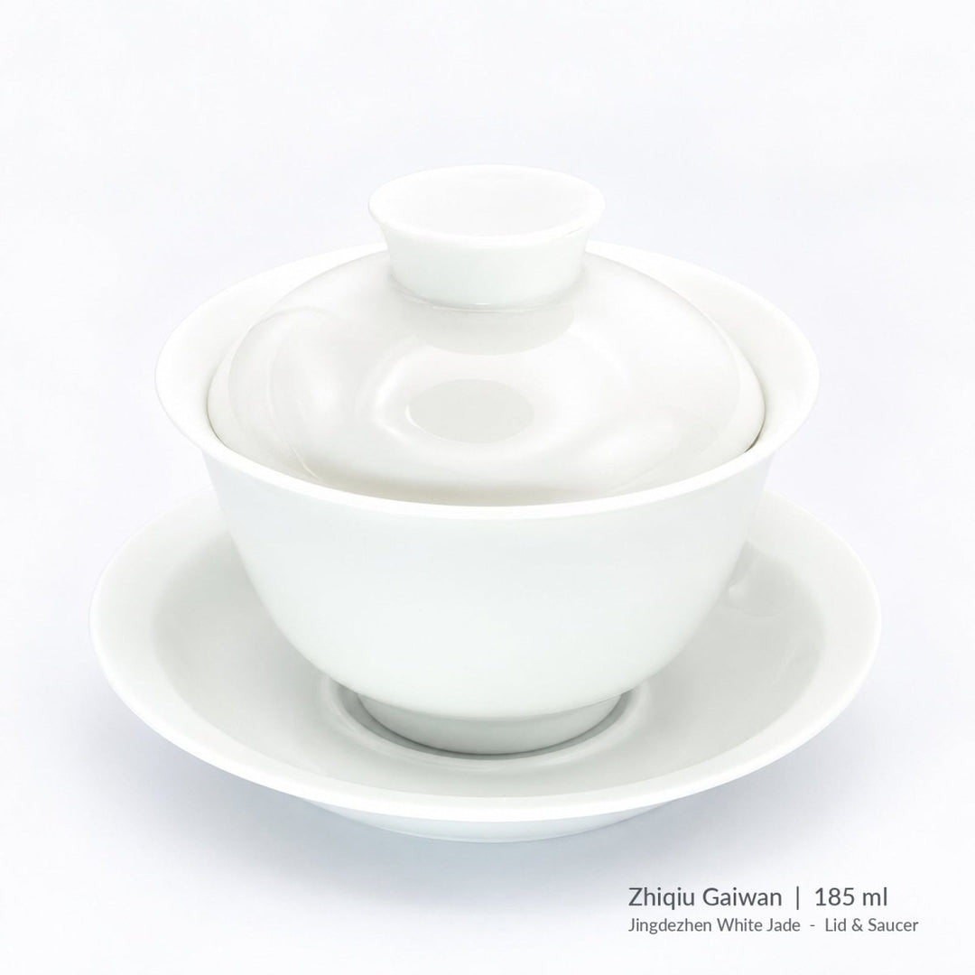 Jingdezhen Zhiqiu White Jade Porcelain Gaiwan – 185ml - Tea and Whisk