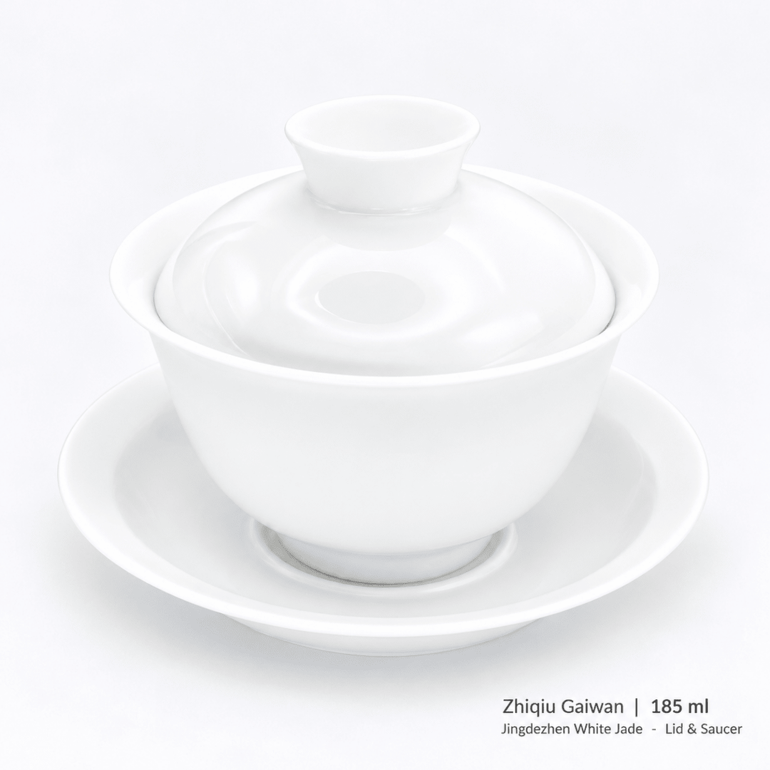 Jingdezhen Zhiqiu White Jade Porcelain Gaiwan – 185ml - Tea and Whisk