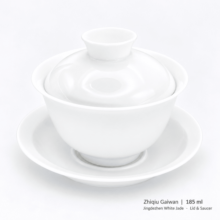 Jingdezhen Zhiqiu White Jade Porcelain Gaiwan – 185ml - Tea and Whisk