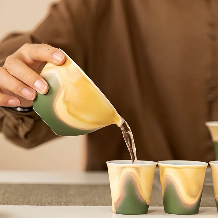 Kiln - Change Glazed Gongfu Tea Set - Mist Mountain Collection - Tea and Whisk