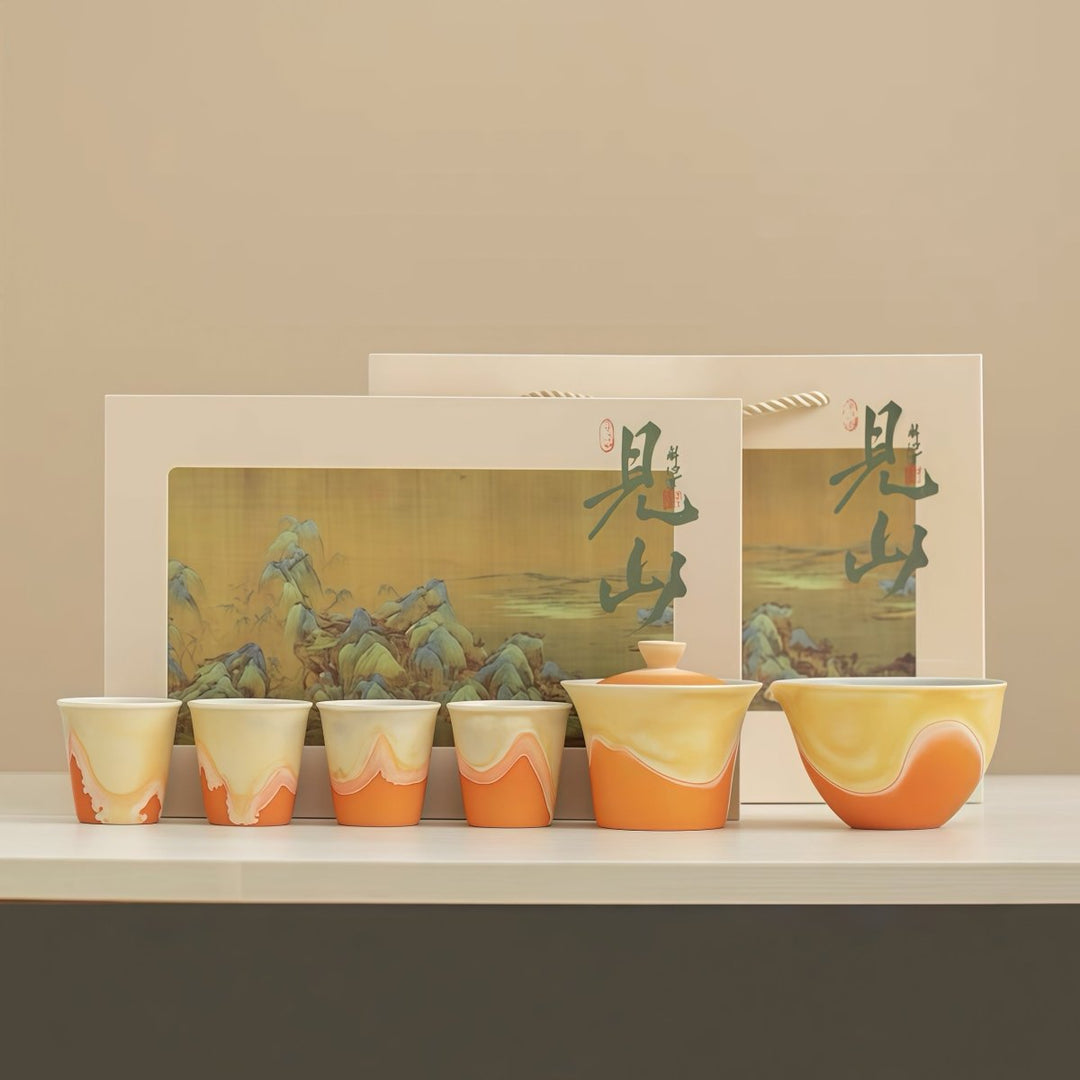 Kiln - Change Glazed Gongfu Tea Set - Mist Mountain Collection - Tea and Whisk