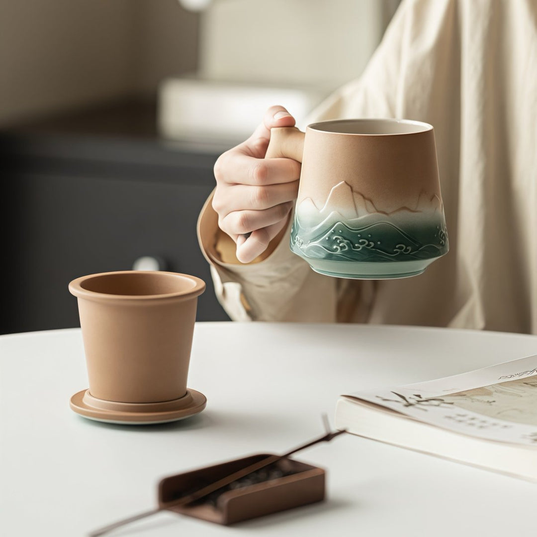 Kiln - Change Office Travel Tea Mug with Infuser - Tea and Whisk