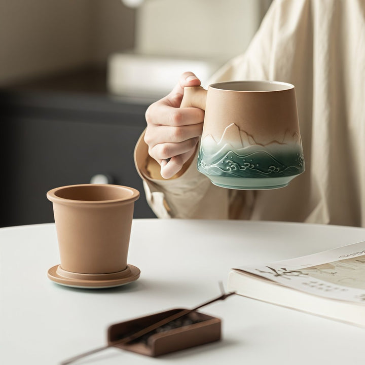 Kiln - Change Office Travel Tea Mug with Infuser - Tea and Whisk