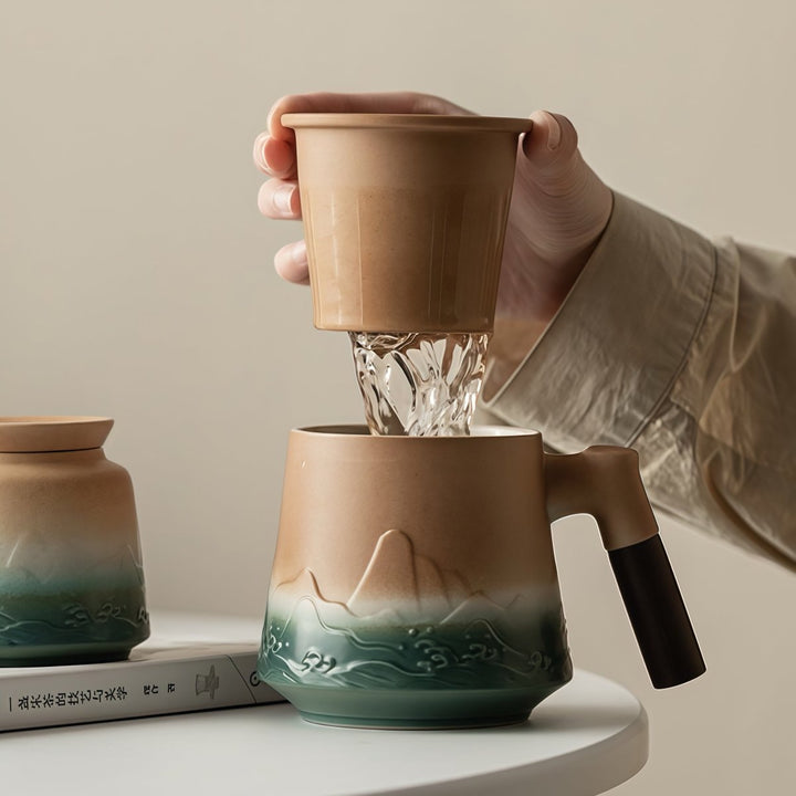 Kiln - Change Office Travel Tea Mug with Infuser - Tea and Whisk