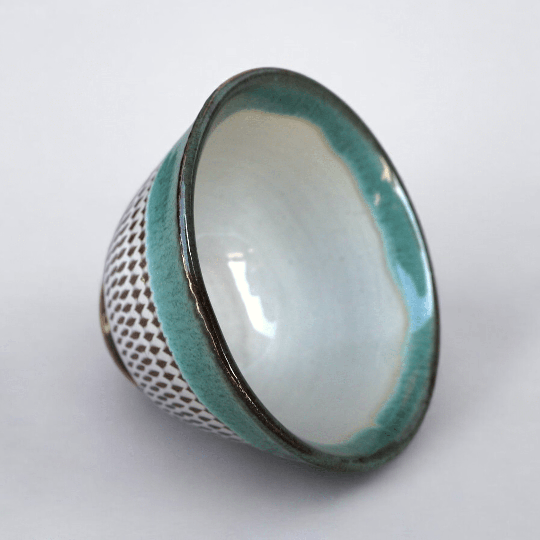 Koshiwarayaki Blue Tobi - Ganna Teacup - Tea and Whisk