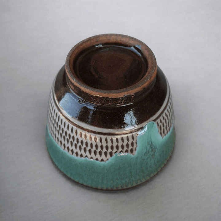 Koshiwarayaki Blue Tobi - Ganna Teacup - Tea and Whisk