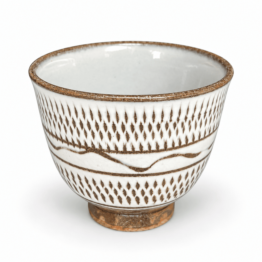 Koshiwarayaki Brown Tobi-Ganna Teacup - Tea and Whisk