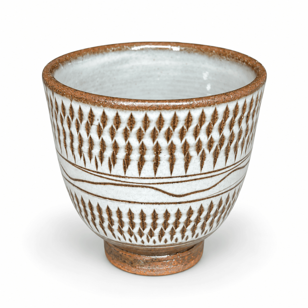 Koshiwarayaki Brown Tobi-Ganna Teacup - Tea and Whisk