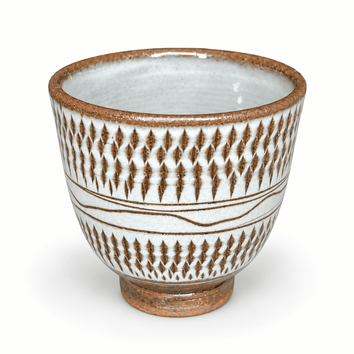 Koshiwarayaki Brown Tobi-Ganna Teacup - Tea and Whisk