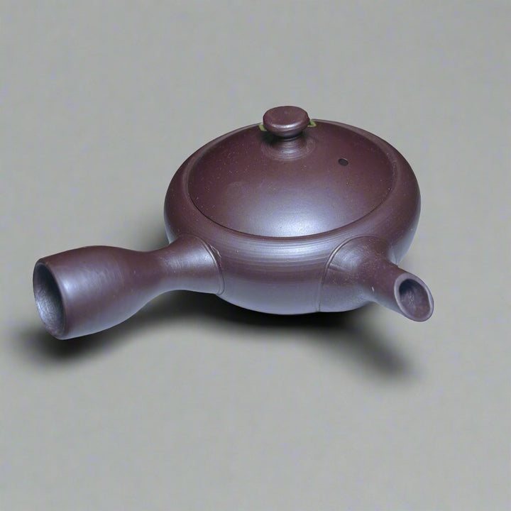 Left - handed Japanese Handmade Kyusu Teapot - Purple - Tea and Whisk