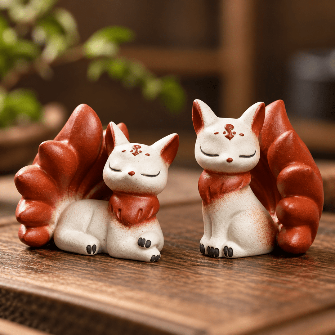 Legend Fox -Handmade Yixing Clay Teapet - Tea and Whisk