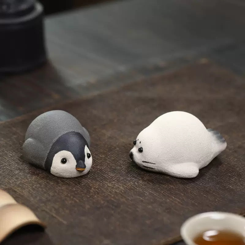 Little Arctic Friends -Handmade Clay Tea Pet - Tea and Whisk